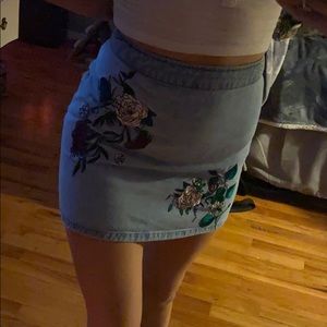h&m coachella denim mini skirt